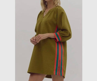 Entro - Sporty Side Stripe Pullover Mini Dress