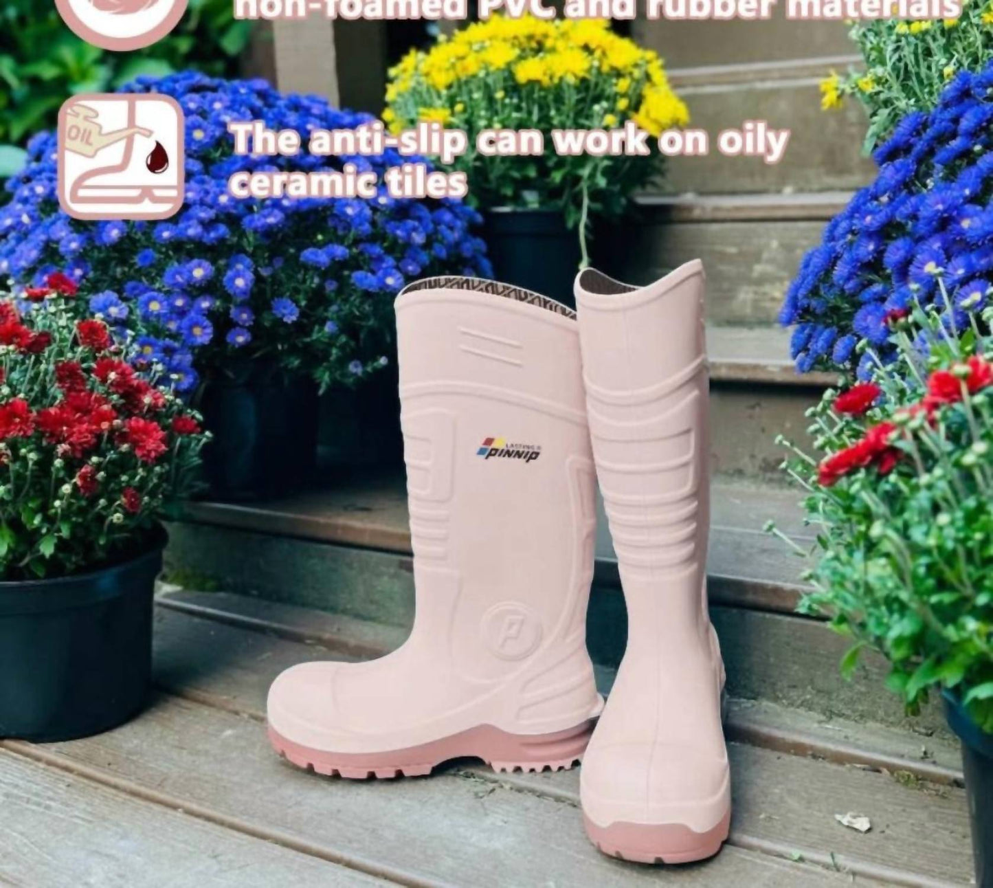 Pinnip - Women's Csa Approved Waterproof Pu Steel Toe Rubber Safety Boots