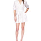 Women's V-Neck Monotone Pinstripe Mini Dress