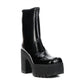 Jeffrey Campbell - Women's Refresh L Black Crinkle Patent Leather Platform Boots