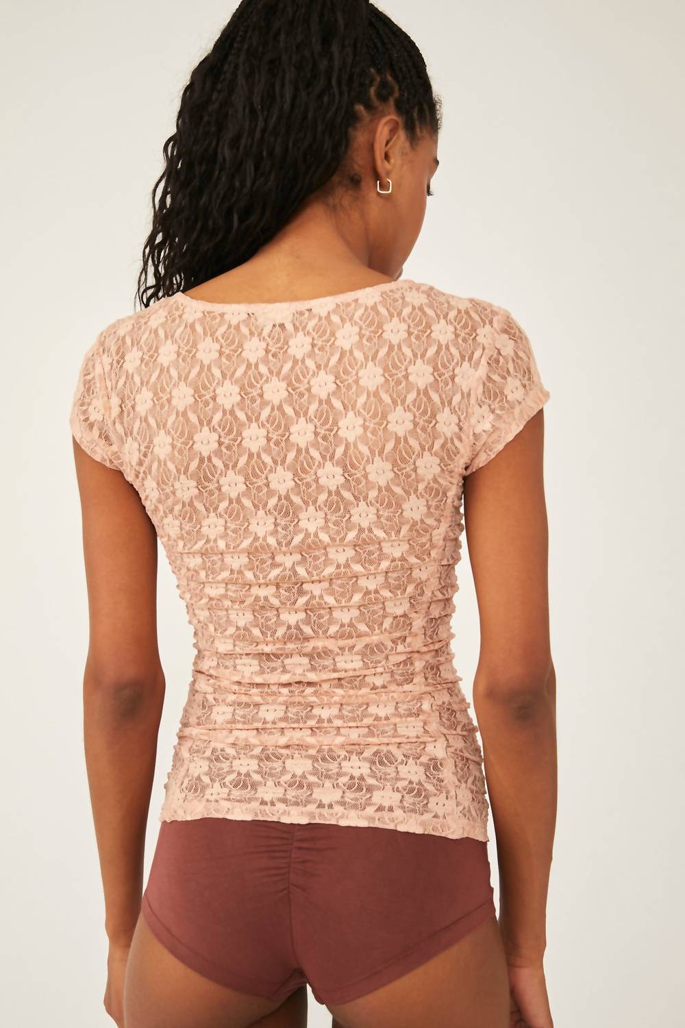 Free People - KEEP IT SIMPLE LACE BABY TEE