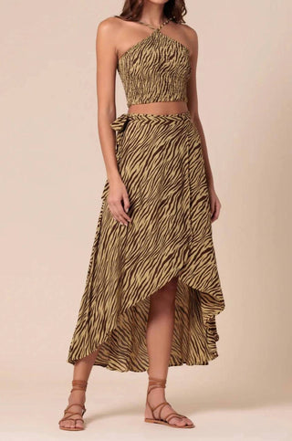 Lusana - Arlen Halter Smocked Crepe Top