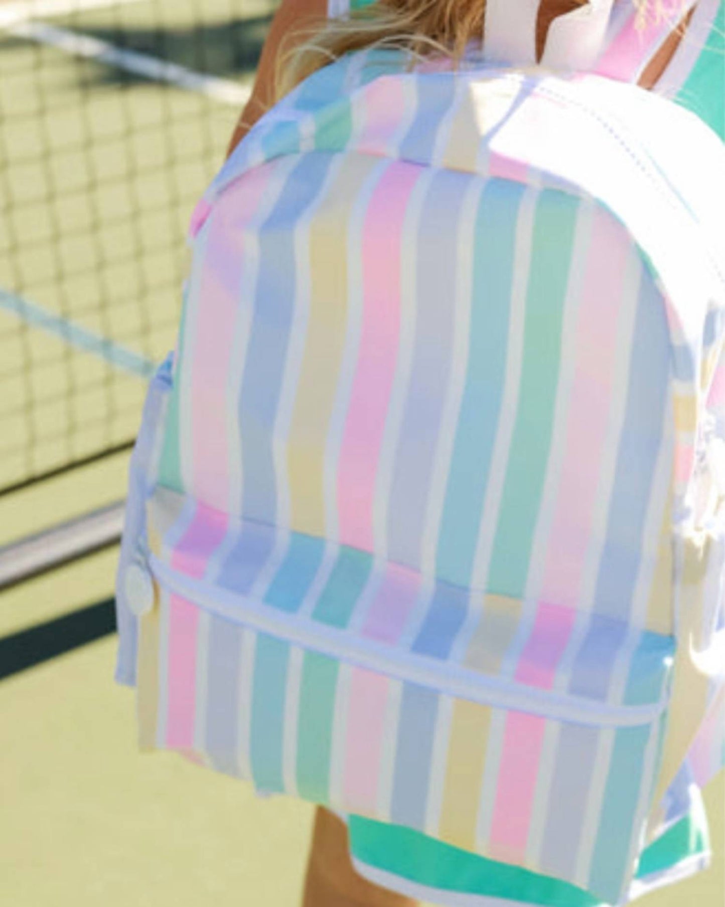 Maxwell Monograms - Kid's Candy Land Striped Backpack