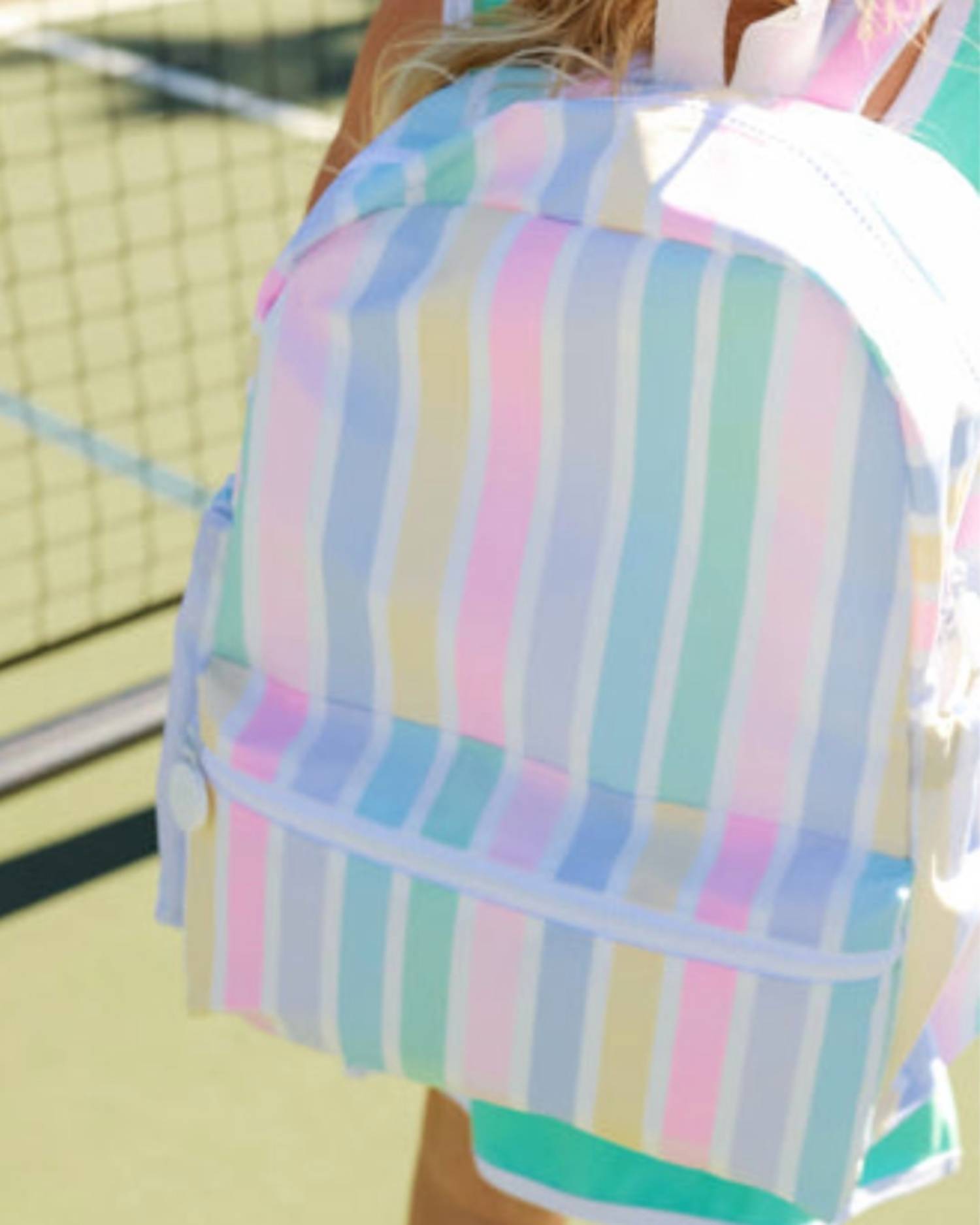 Maxwell Monograms - Kid's Candy Land Striped Backpack