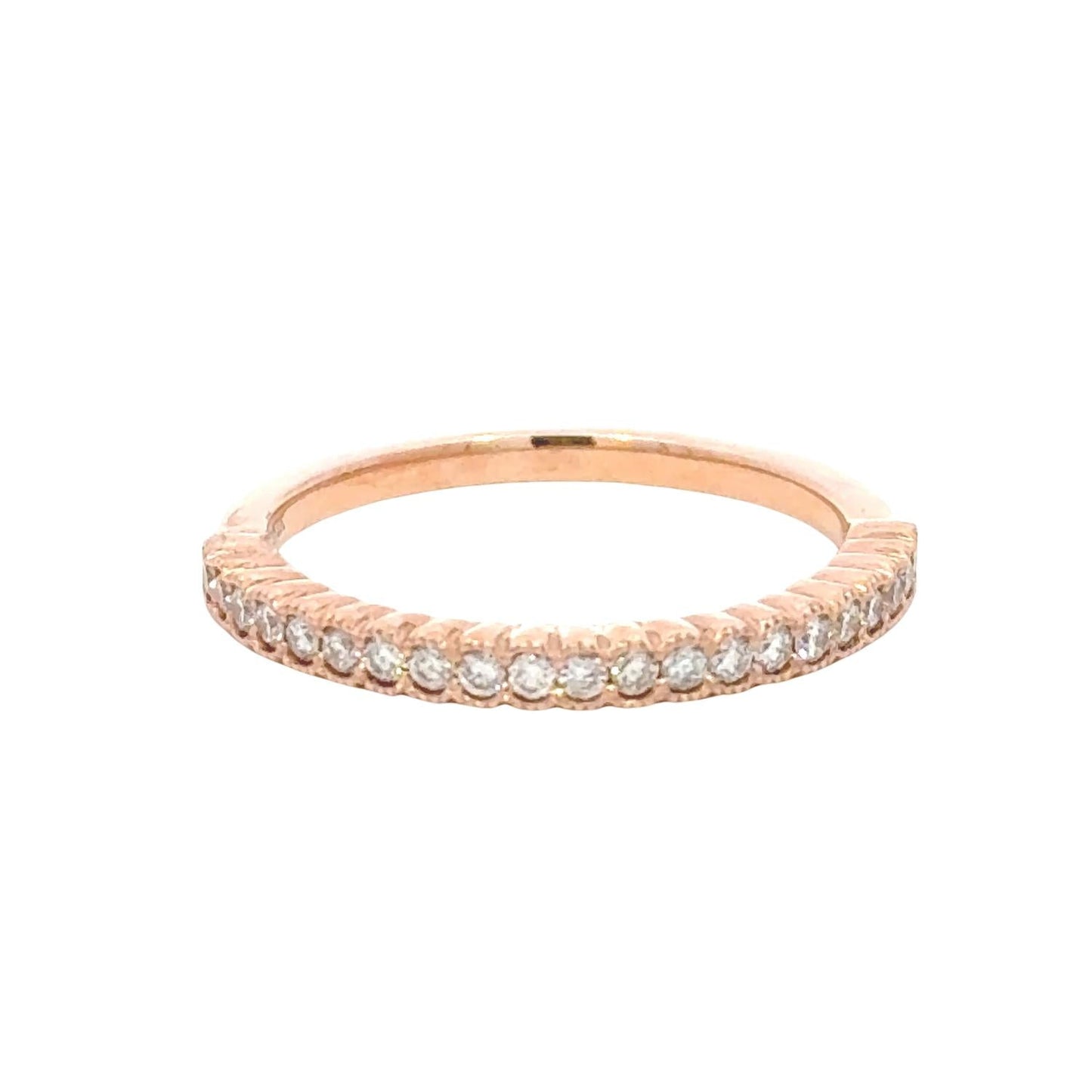 Aamiaa - 0.25 Carat Natural Diamond Half Eternity Band Ring - Size 6.5