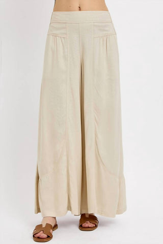 Risen - Linen Mix Ruffle Wide Leg Pants