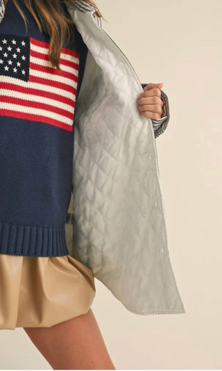 Klesis - Striped Padded Oversized Shacket