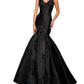 Rachel Allan - Brocade Floral Applique Mermaid Prom Gown