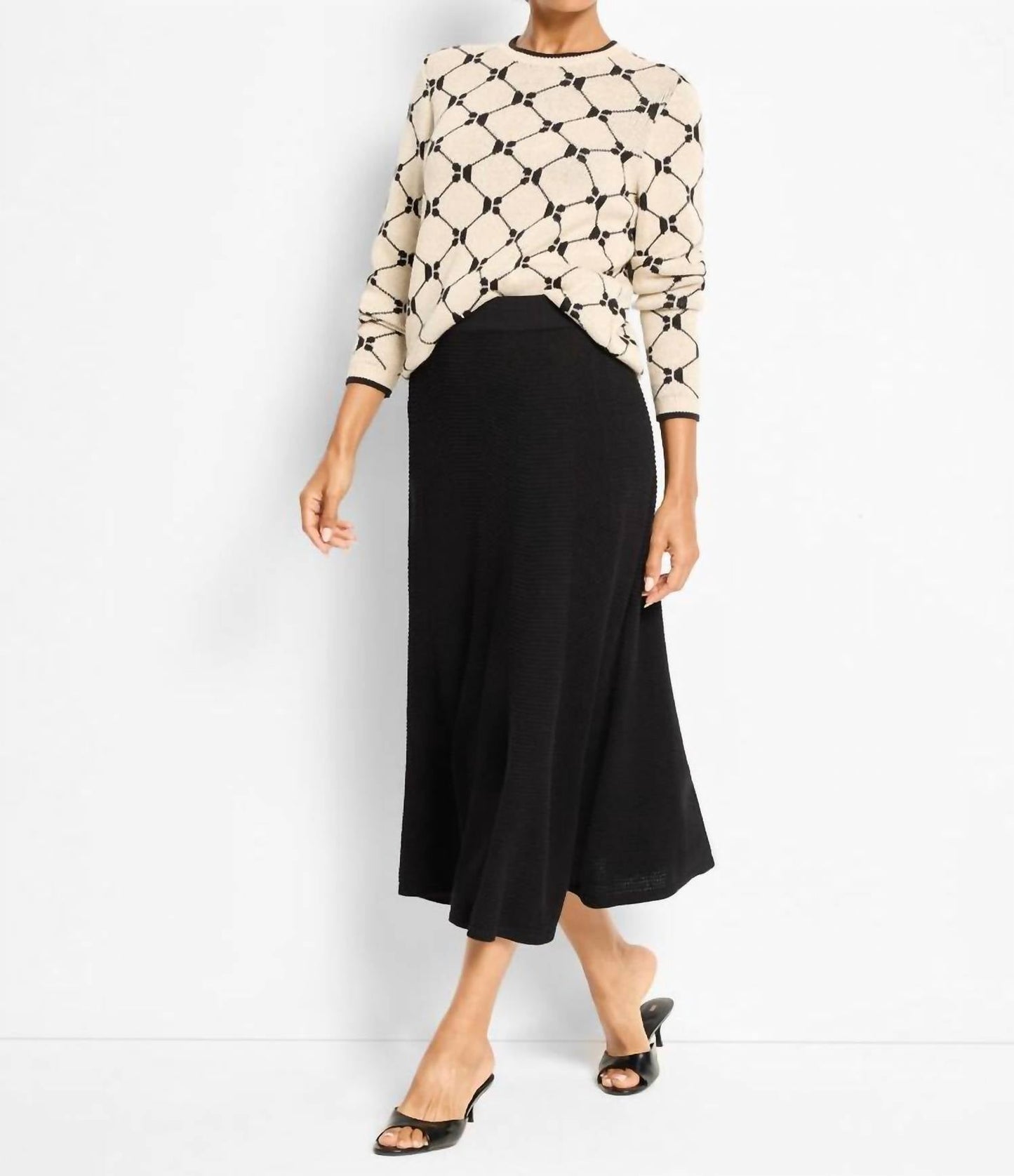 Nic + Zoe - Geo Argyle Doubleknit Sweater