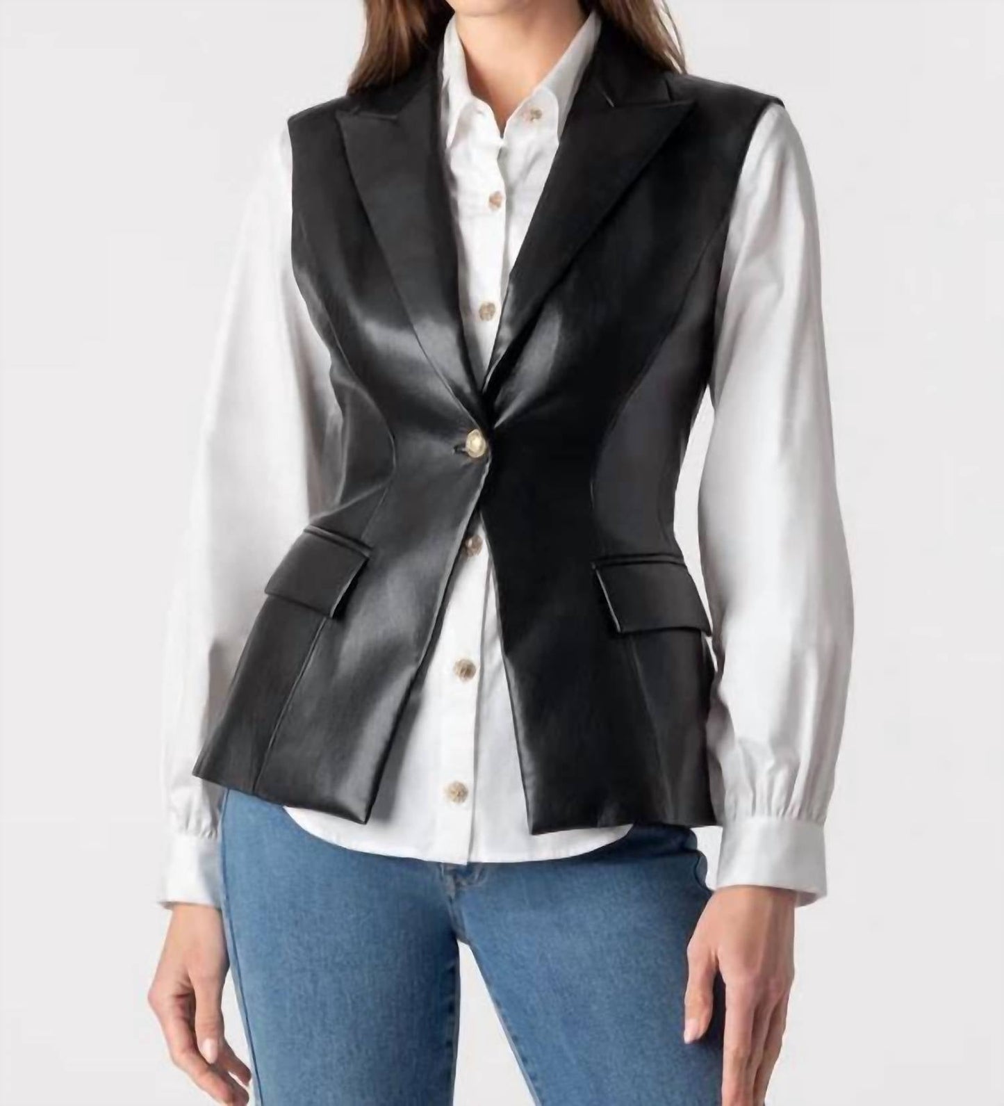 Generation Love - Rialto Vegan Leather Sleeveless Blazer