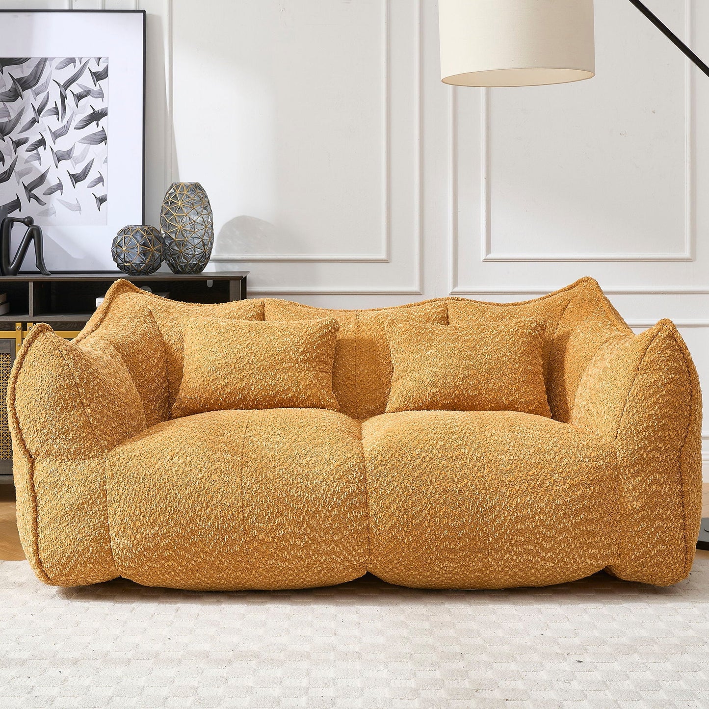 Comfortable Dual Beanbag Chair With High Resilience Foam Core For 2 People