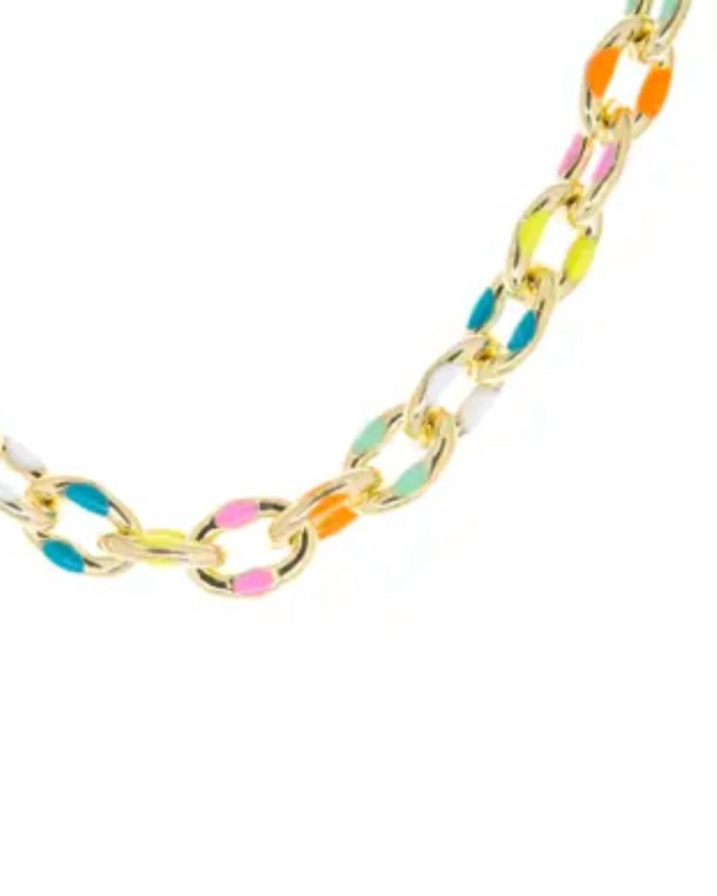 Marlyn Schiff - Enamel Splatter Link Necklace
