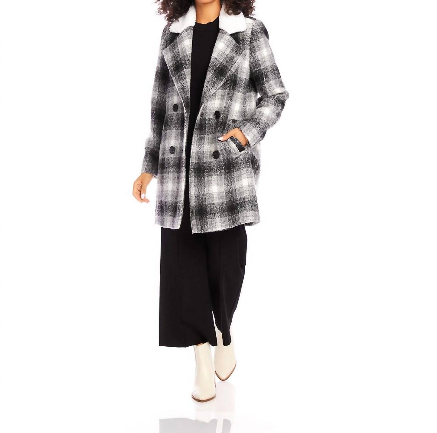 Karen Kane - Shearling Collar Coat