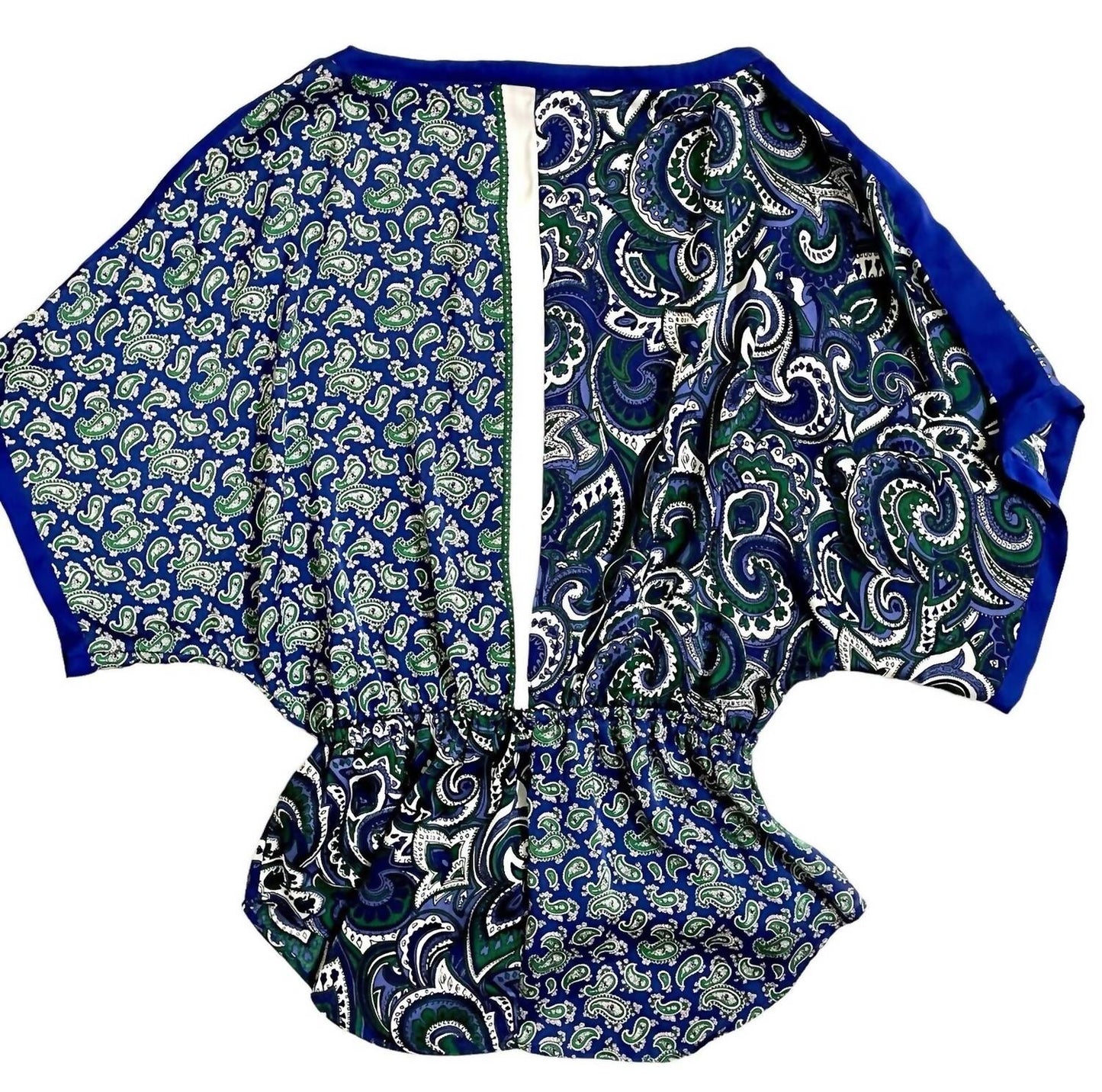 Michael Kors - Women's Paisley Print Satin Dropped Shoulder Blouse