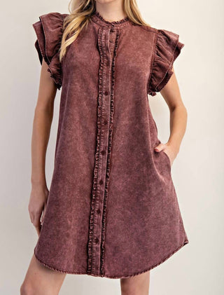 Ee:Some - Pixie Flutter Sleeve Dress