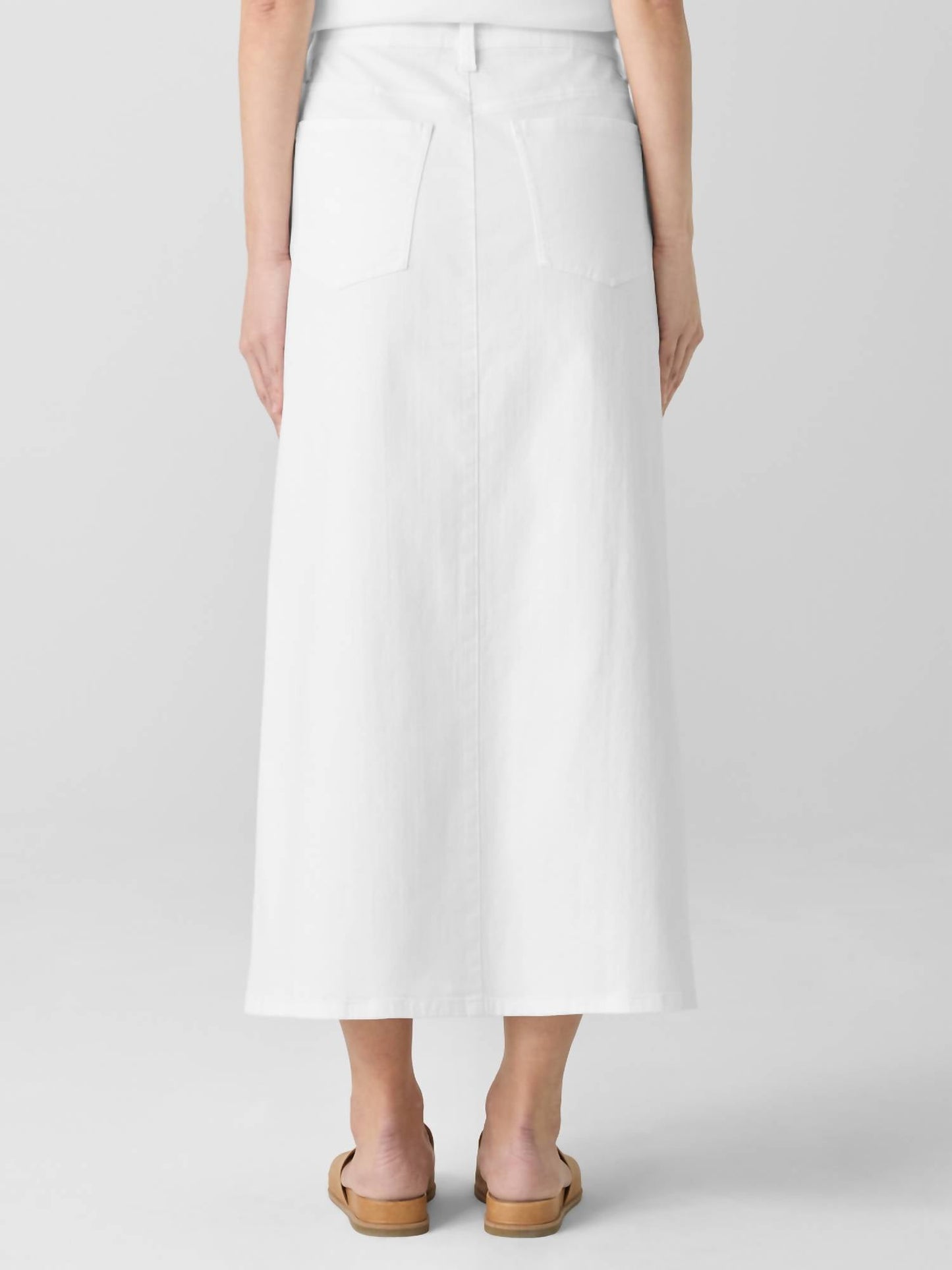 Eileen Fisher - Garment-dyed Organic Cotton Denim A-line Skirt