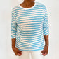 Elliott Lauren - Stripe Ruched Sleeve Tee