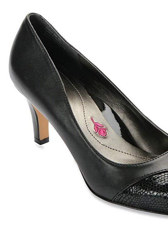 Ros Hommerson Women's Joyce Cap Toe Pump Black Size 7 N(M) Us