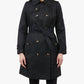 London Fog - Double Breasted Hooded Trench Coat With Waist Belt