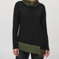 Joseph Ribkoff - Asymmetrical Funnel Neck Long Sleeve Top