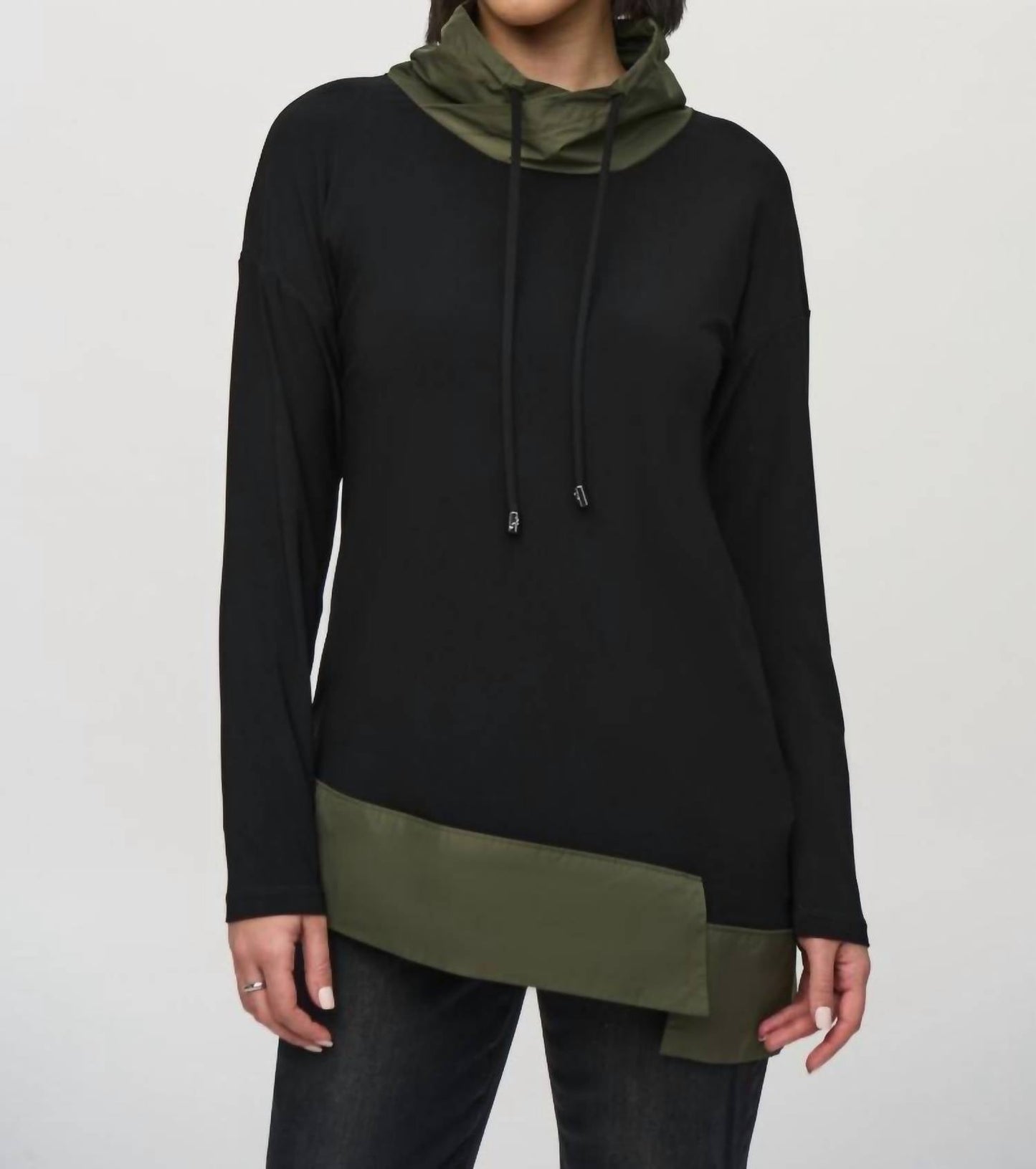 Joseph Ribkoff - Asymmetrical Funnel Neck Long Sleeve Top