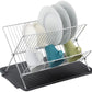 17 inch X Shaped Stainless Steel 2-Tier Dish Rack for Kitchen Counter