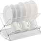 17 inch X Shaped Stainless Steel 2-Tier Dish Rack for Kitchen Counter