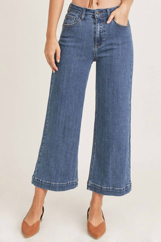 Risen - High Rise Ankle Wide Leg Jeans
