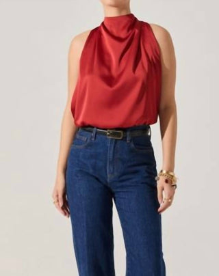 Astr - Joleisa Satin High Neck Top