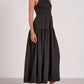 Elan - Black Gauze One-strap Smocked Dress