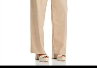 Wayf Pinstripe Pleated Trousers White