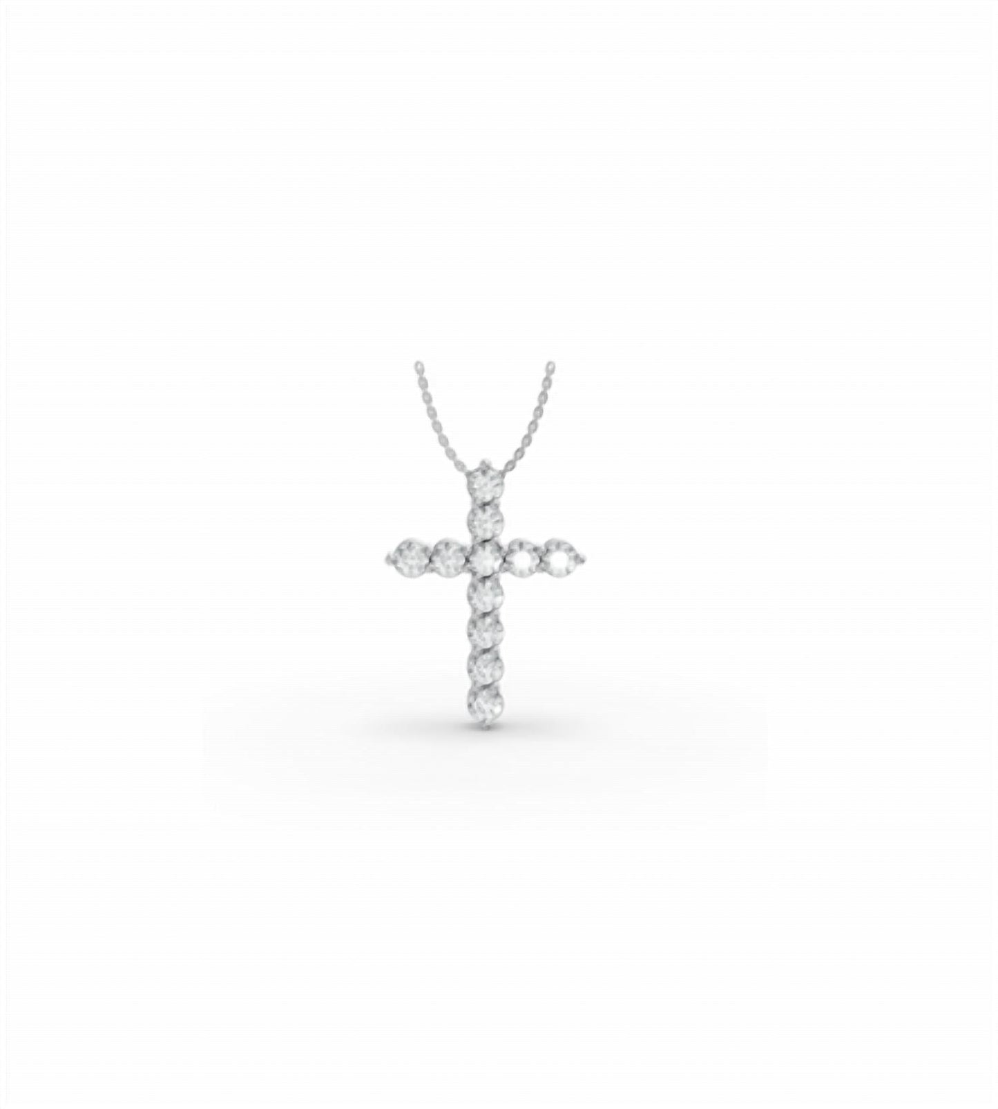 Aamiaa - 1.00ctw 925ss Lab Grown Diamond Cross Pendant With Chain