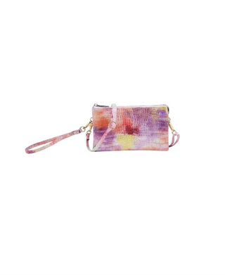 Jen & Co. - Women's Crocodile Leather Tie Dye Crossbody Bag