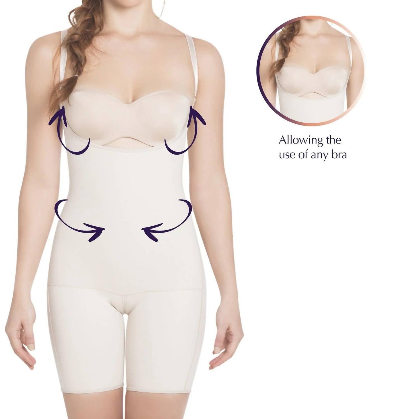 Siluets - Mid-thigh Full Body Shaper For Women – Adjustable Straps And Firm Compression