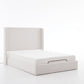 Caron Upholstered Wingback Bed with Adjustable Base Bundle Set, Queen Size