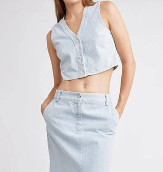 Self Contrast - Lin Crop Denim Vest