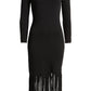 Anne Klein - Fringe Hem Sweater Dress