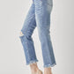 Risen - High Waist Distressed Cropped Bootcut Jeans