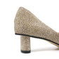 All Black - WOMEN OVAL KITTEN PUMP