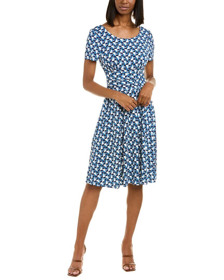 Leota Women's Sunrise Geo Sea of Belize Marshmallow Lord & Taylor Brittany Dress Blue