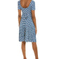 Leota Women's Sunrise Geo Sea of Belize Marshmallow Lord & Taylor Brittany Dress Blue