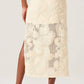 Astr - Sol Textured Floral Knit Midi Skirt