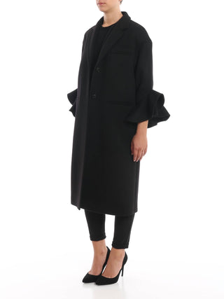 Valentino - Frill Sleeves Compact Drap Coat