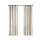 Plaid Rod Pocket and Back Tab Curtain Panel with Fleece Lining Natural 50x84"