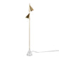 Cone 65' Glam Metal Floor Lamp in Brushed Gold Metal with White Faux Marble Base