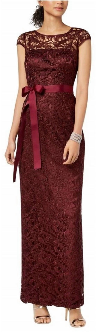 Adrianna Papell - Boat Neck Lace Gown