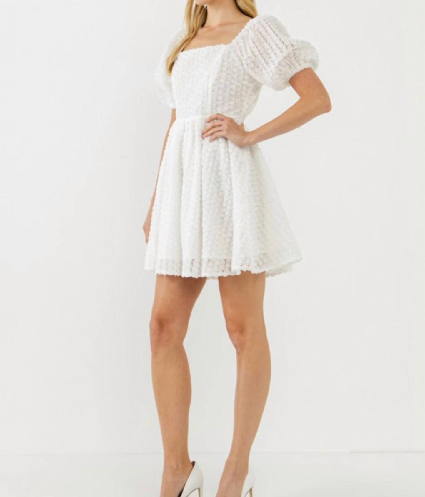 2.7 August Apparel - 3D Floral Dress