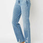 Judy Blue - High Waist Heavy Destroy Straight Denim Jean