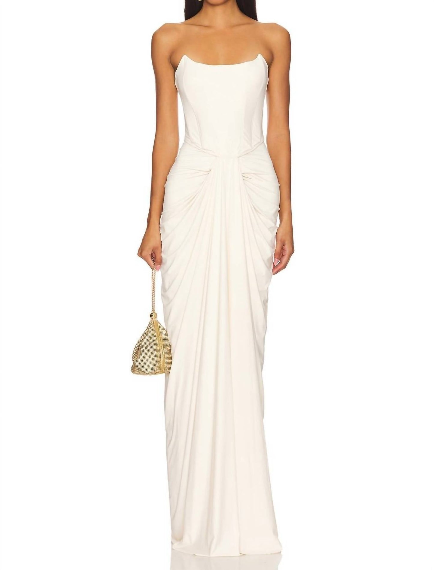 Deme By Gabriella - Pearl Gown Strapless Maxi Dress