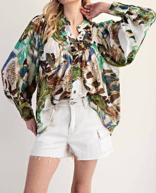 Ee:Some - Maven Patterned Button Down Blouse